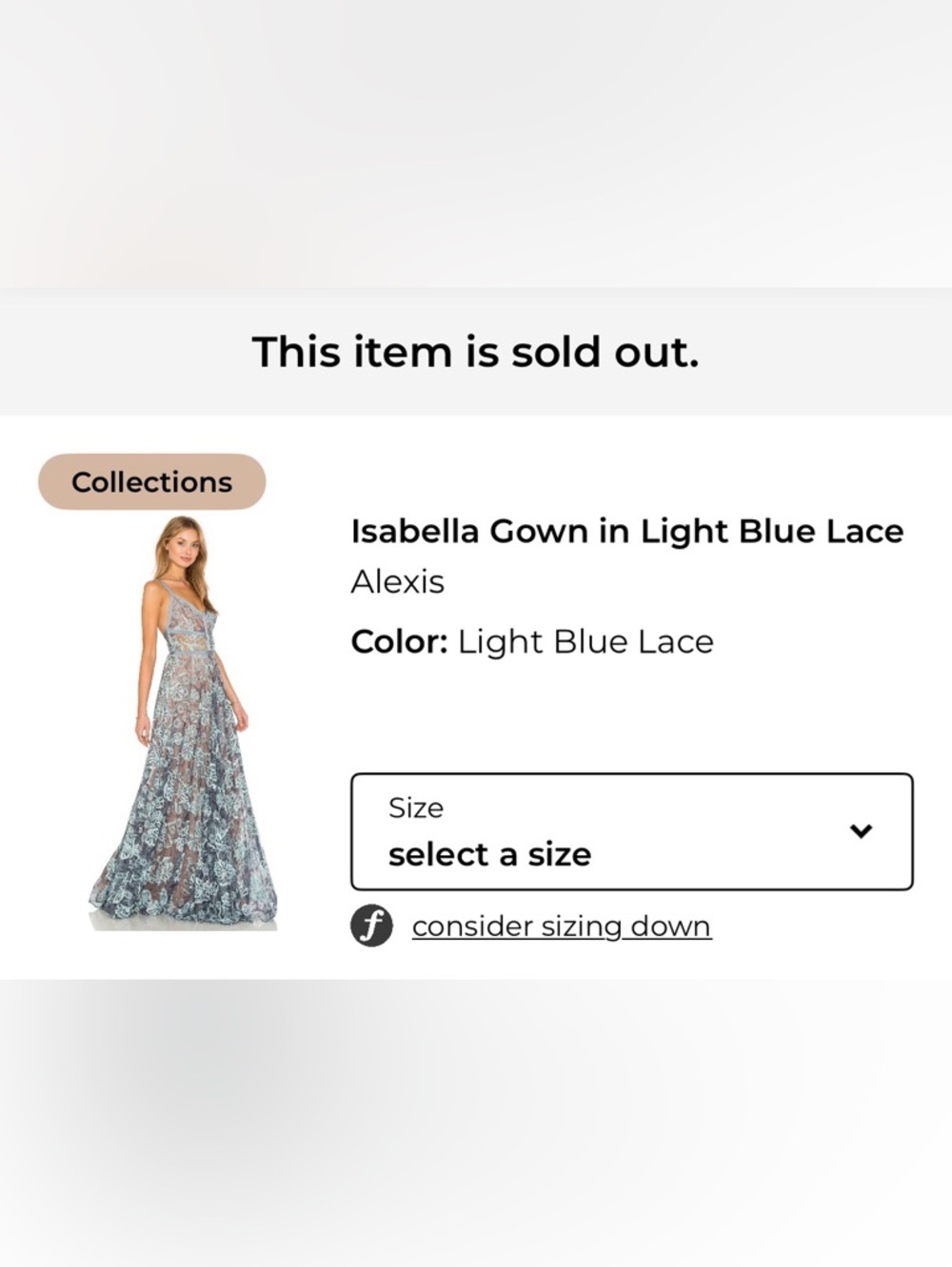Alexis Isabella Gown in Light Blue Lace NEW - Picture 5 of 12